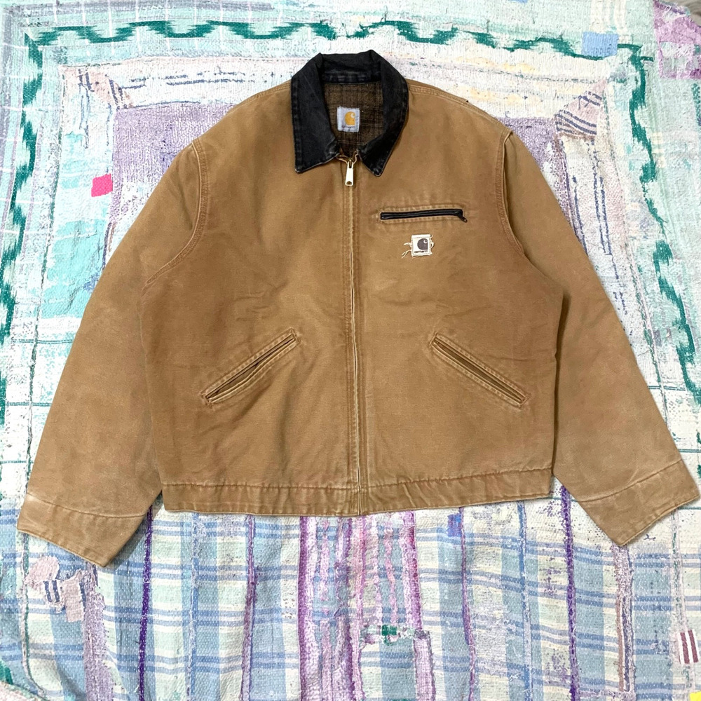 Vintage Y2K Carhartt brown Detroit work wear jacket XL